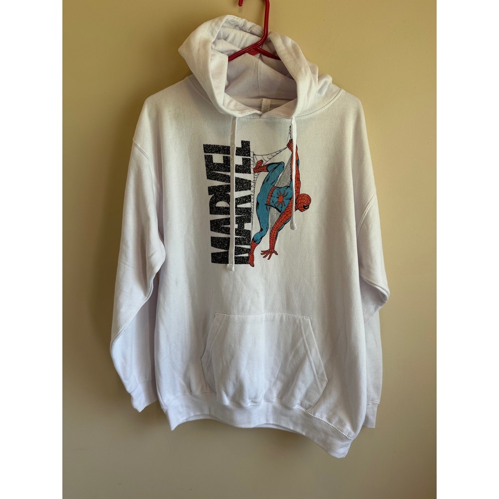 Marvel Spider-Man Graphic Hoodie White Zuni Sportswear Large